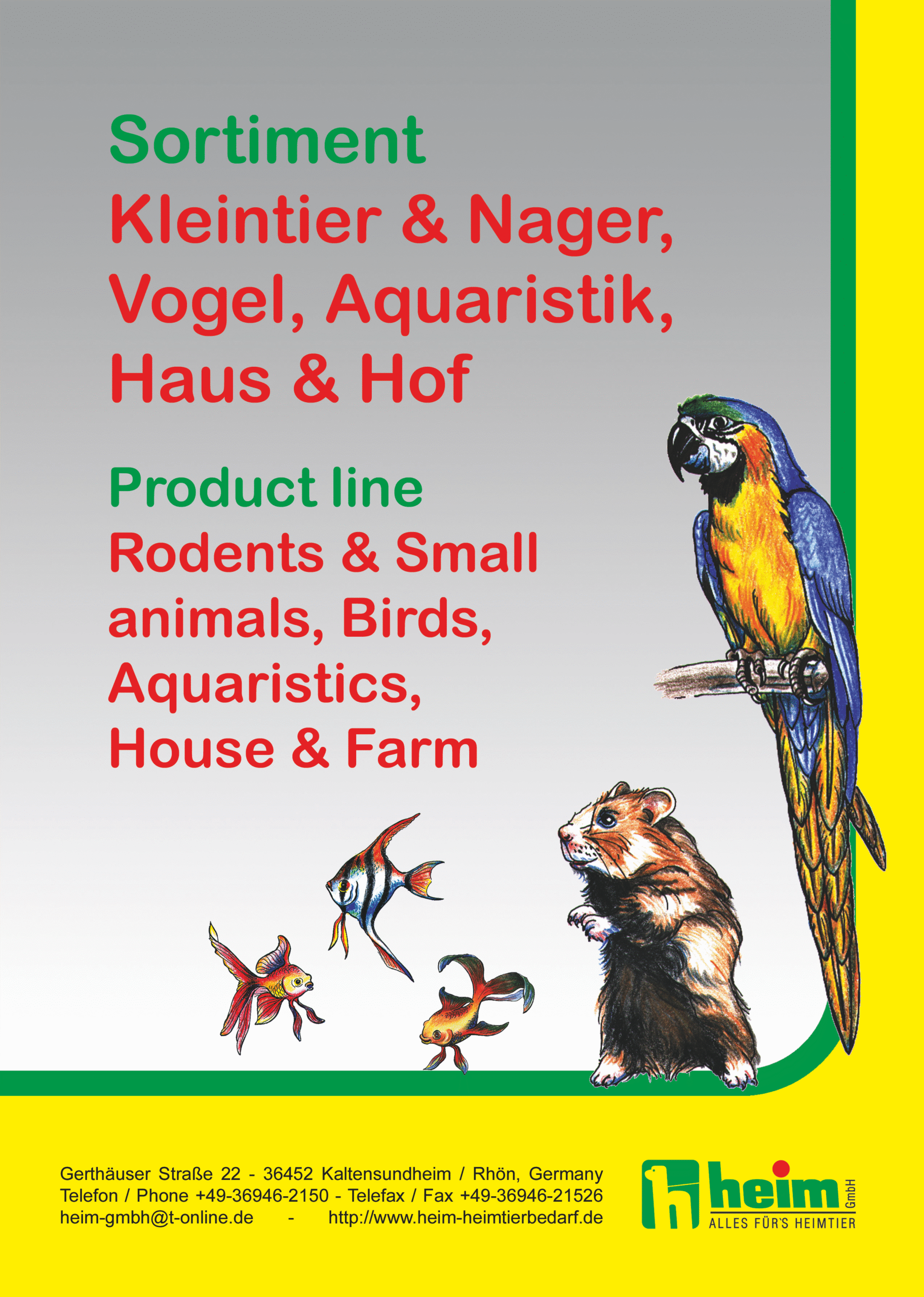 Sortimentkatalog Kleintier, Nager, Vogel, Aquaristik, Haus & Hof